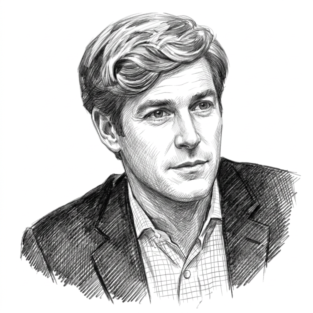 Hand-drawn portrait of Ben Mackay