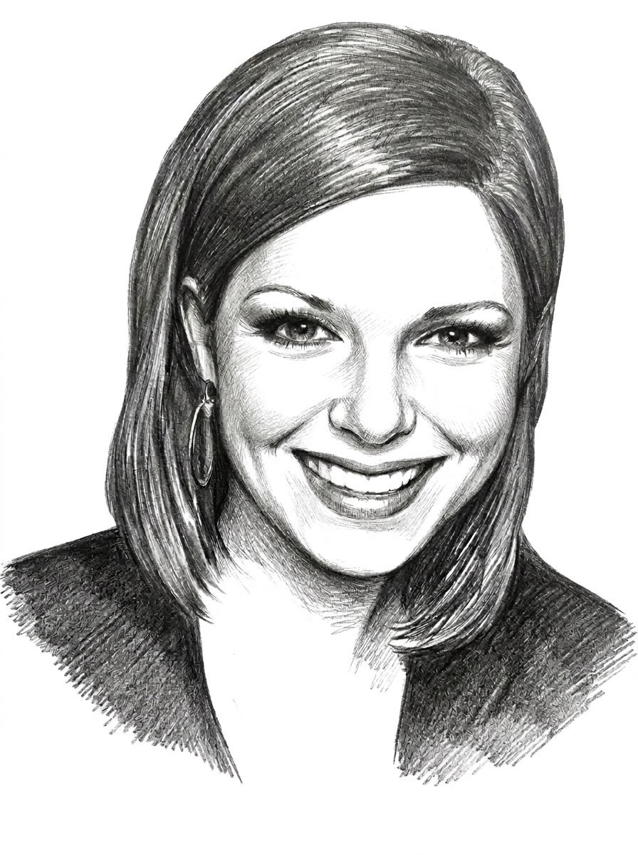Hand-drawn portrait of Heidi Noppinger